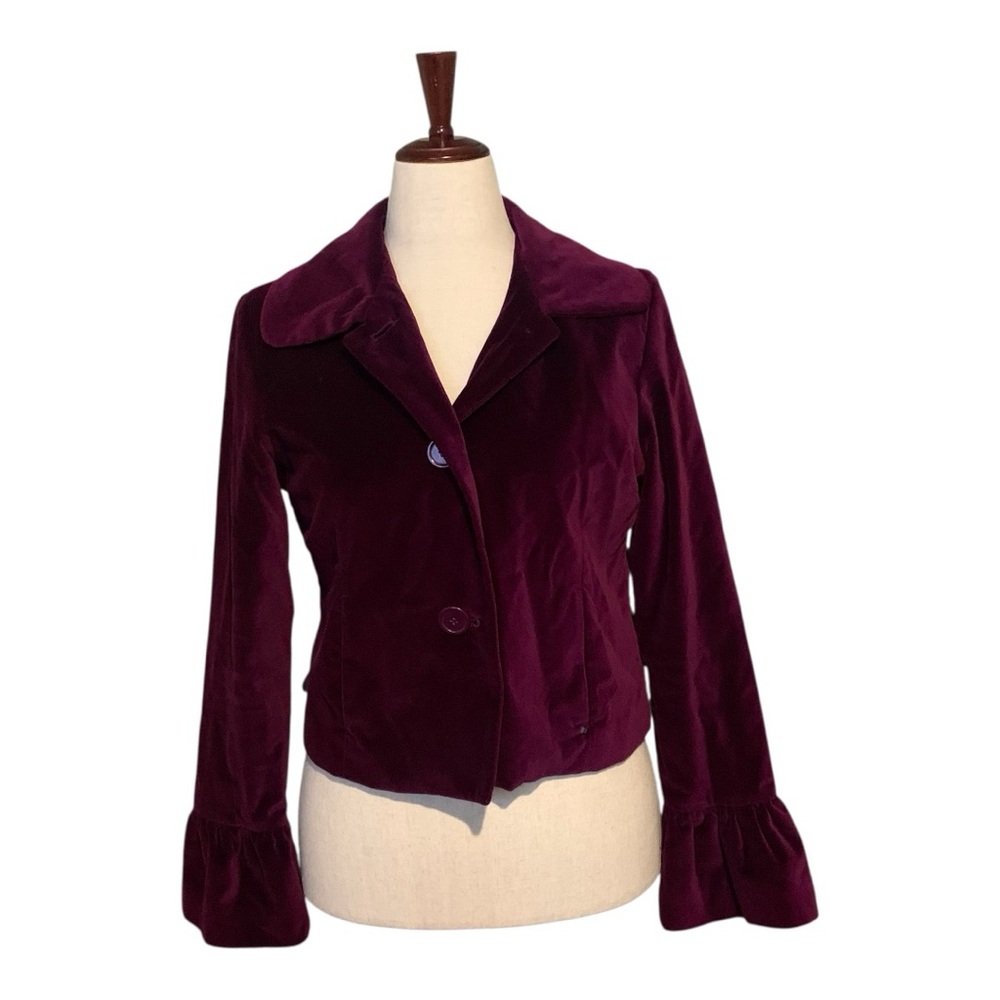 Black Rivet Velvet Blazer in Deep Purple